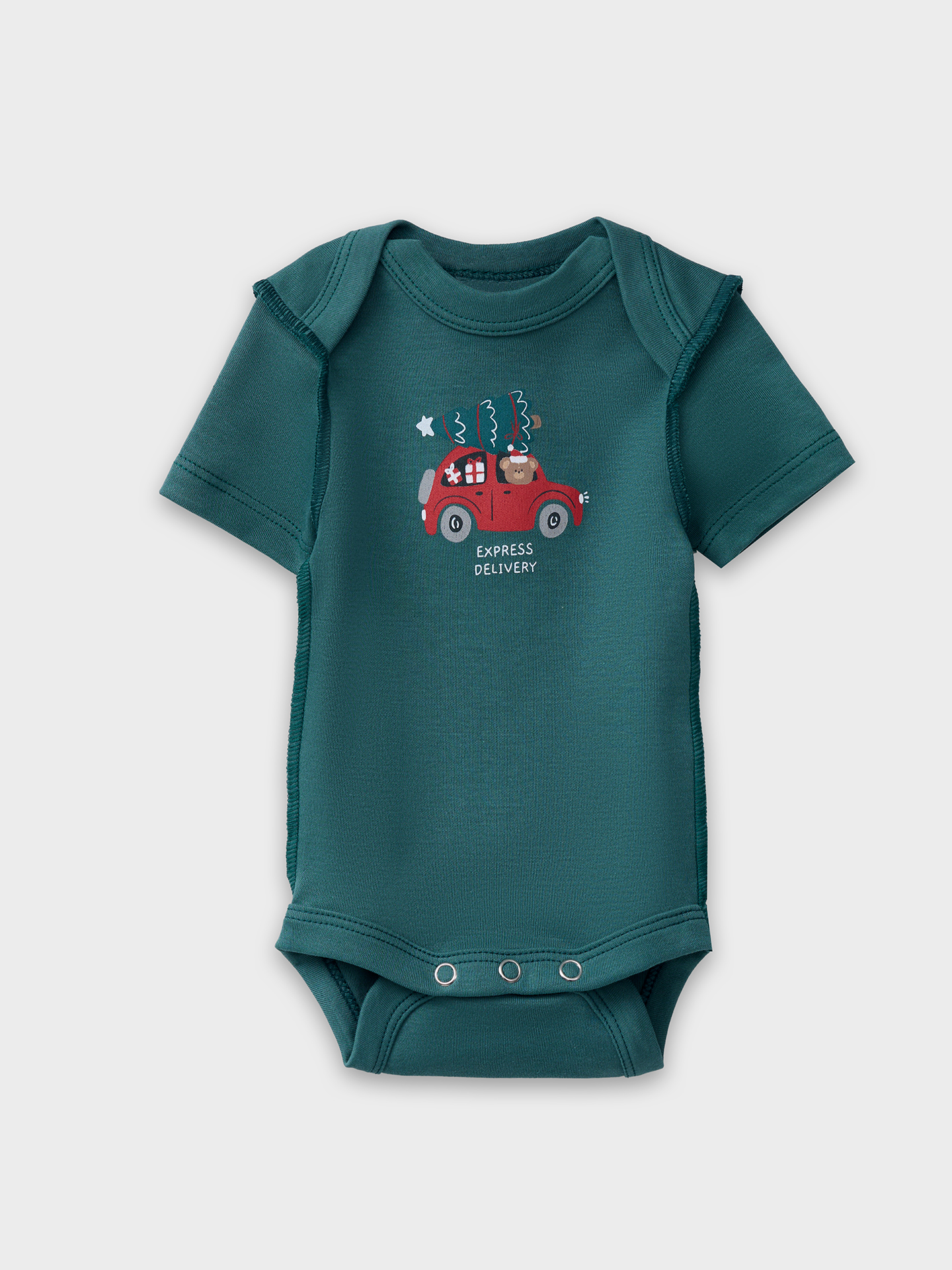 Боди 2 шт Mark Formelle (Марк Формэль) 13015-1-2/НГ мишутки на бежевом +изумруд - фото 3