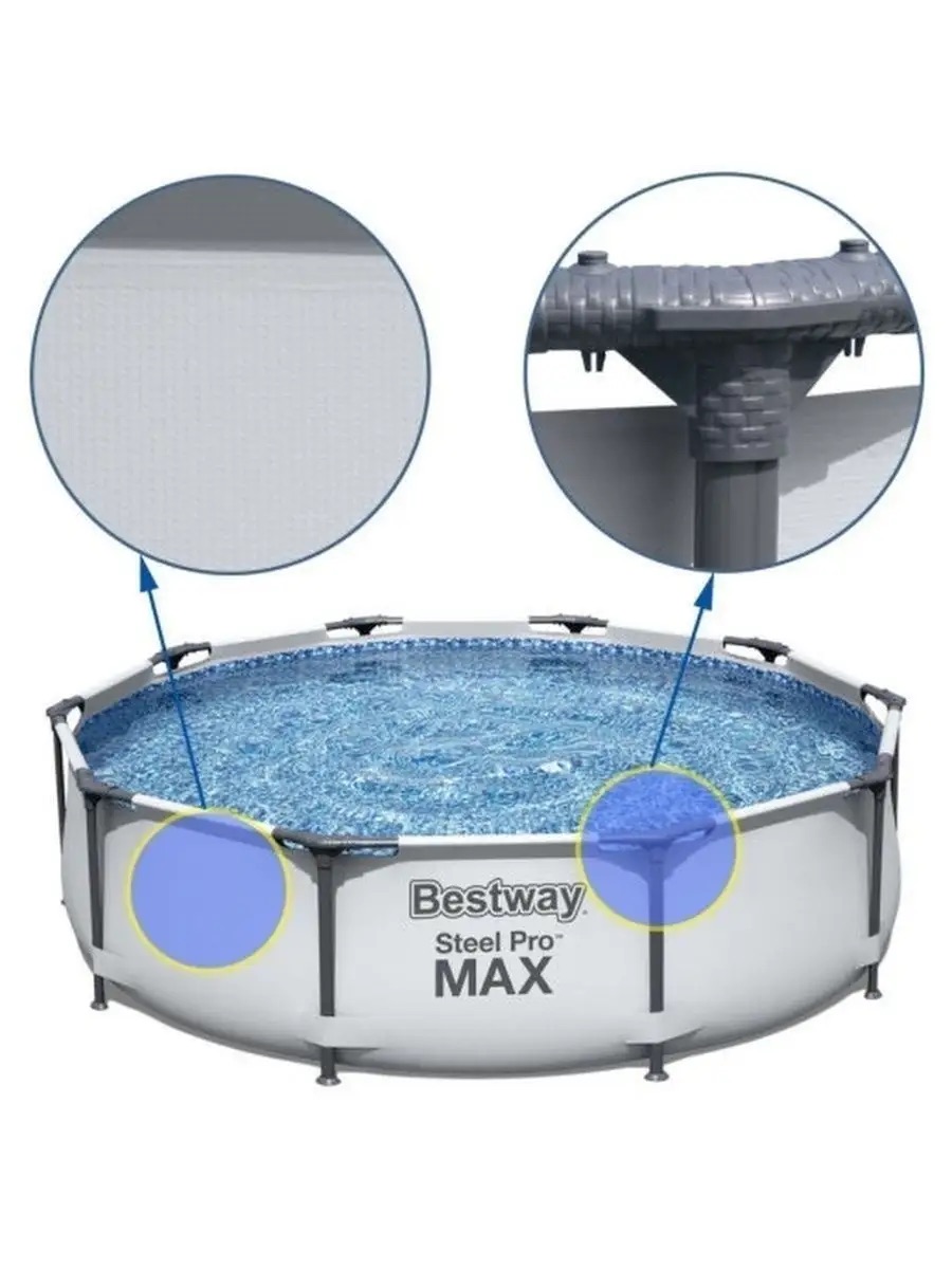 Бассейн каркасный Bestway Steel Pro MAX 305х76 см 4678 л с фильтр-насосом - фото 13
