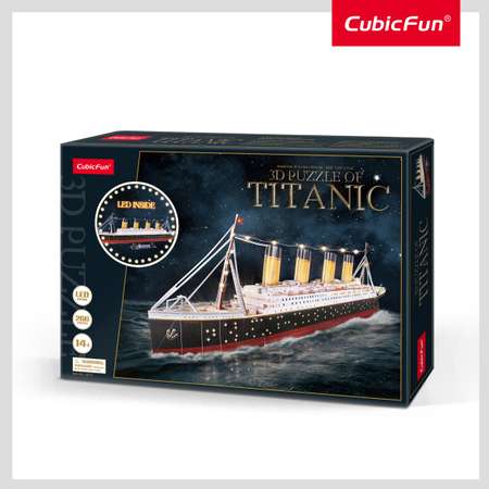 Пазл CubicFun Титаник Led свет 266 дет 3D