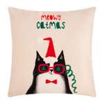 Декоративная наволочка Этель Meowy catmas 40х40 см велюр