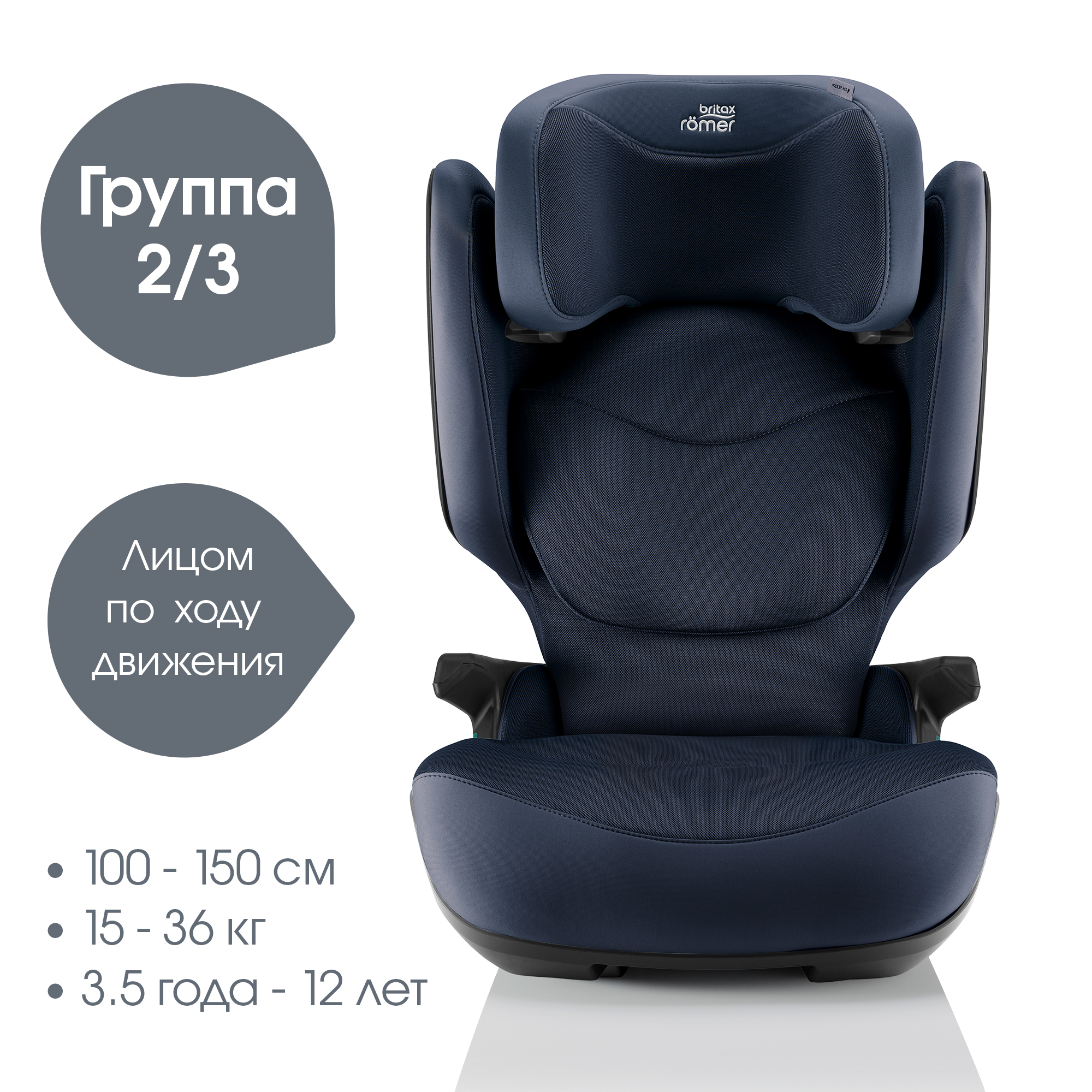 Автокресло Britax Roemer Kidfix PRO M i-SIZE Isofix 2/3 (15-36 кг) синий - фото 2