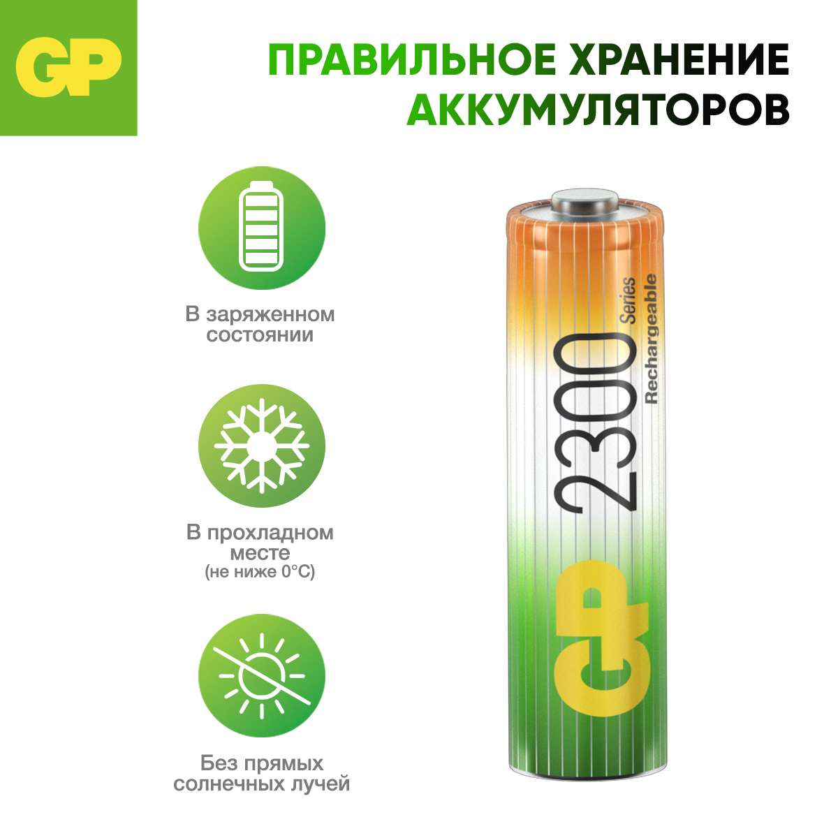 Перезаряжаемые аккумуляторы GP 230AAHC AA емкость 2200 мАч - 4 шт в клемшеле - фото 8