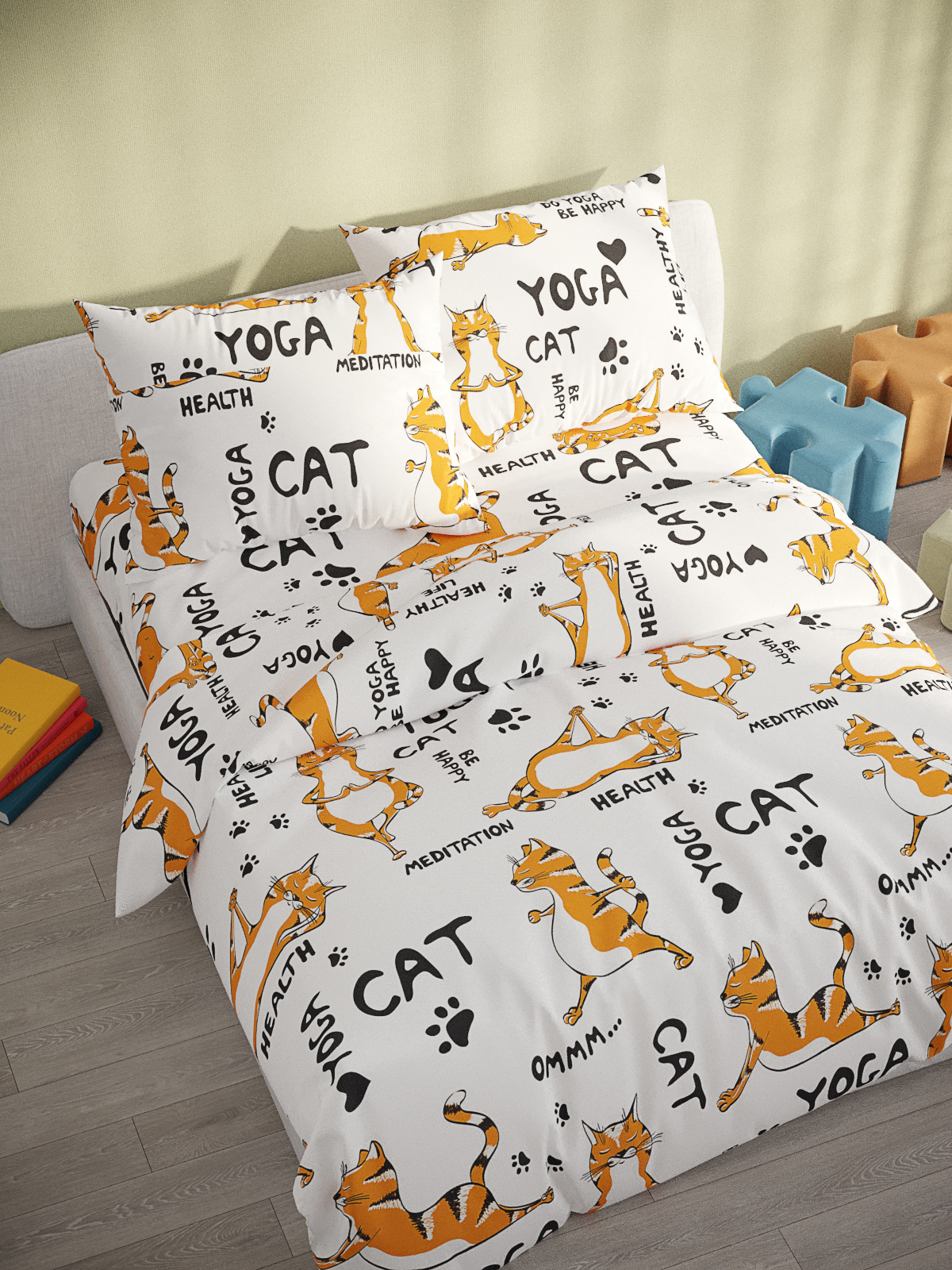 Комплект наволочек Сказка. Yogacat 70x70 2 шт на молнии - фото 2