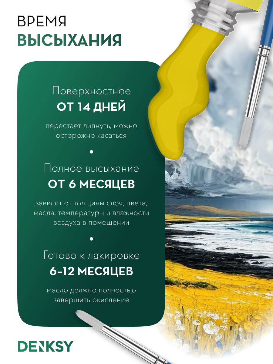 Краски масляные DENKSY 12 цв. - фото 7