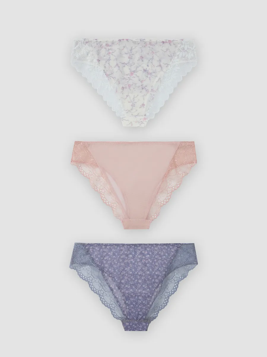 Трусы 3 шт Mark Formelle (Марк Формэль) 412612-3/цветы на св.молочном - фото 7