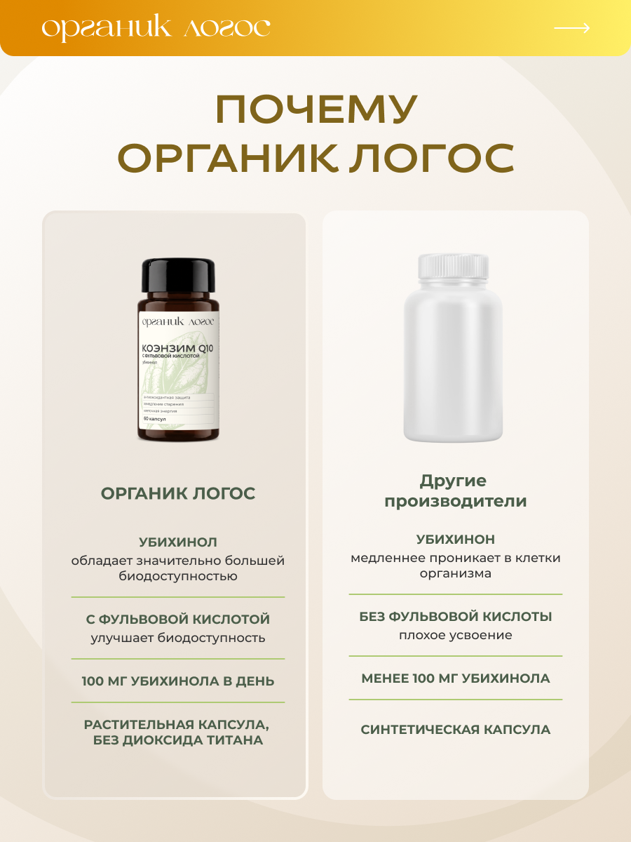 Коэнзим Q10 Убихинол ОРГАНИК ЛОГОС 60 капсул - фото 8