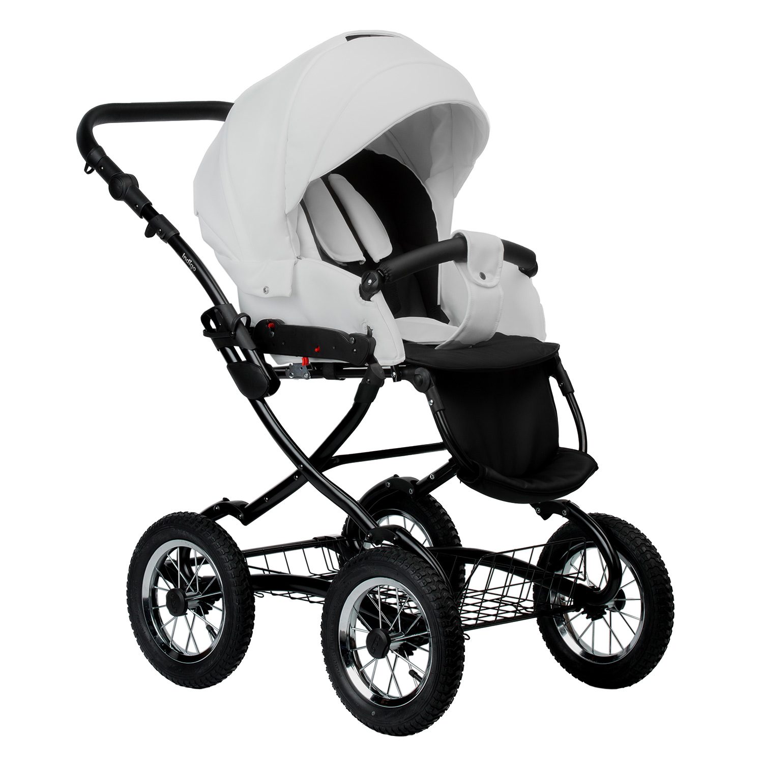 Коляска 2в1 Indigo Barbara Eco Classic кожа белый - фото 3