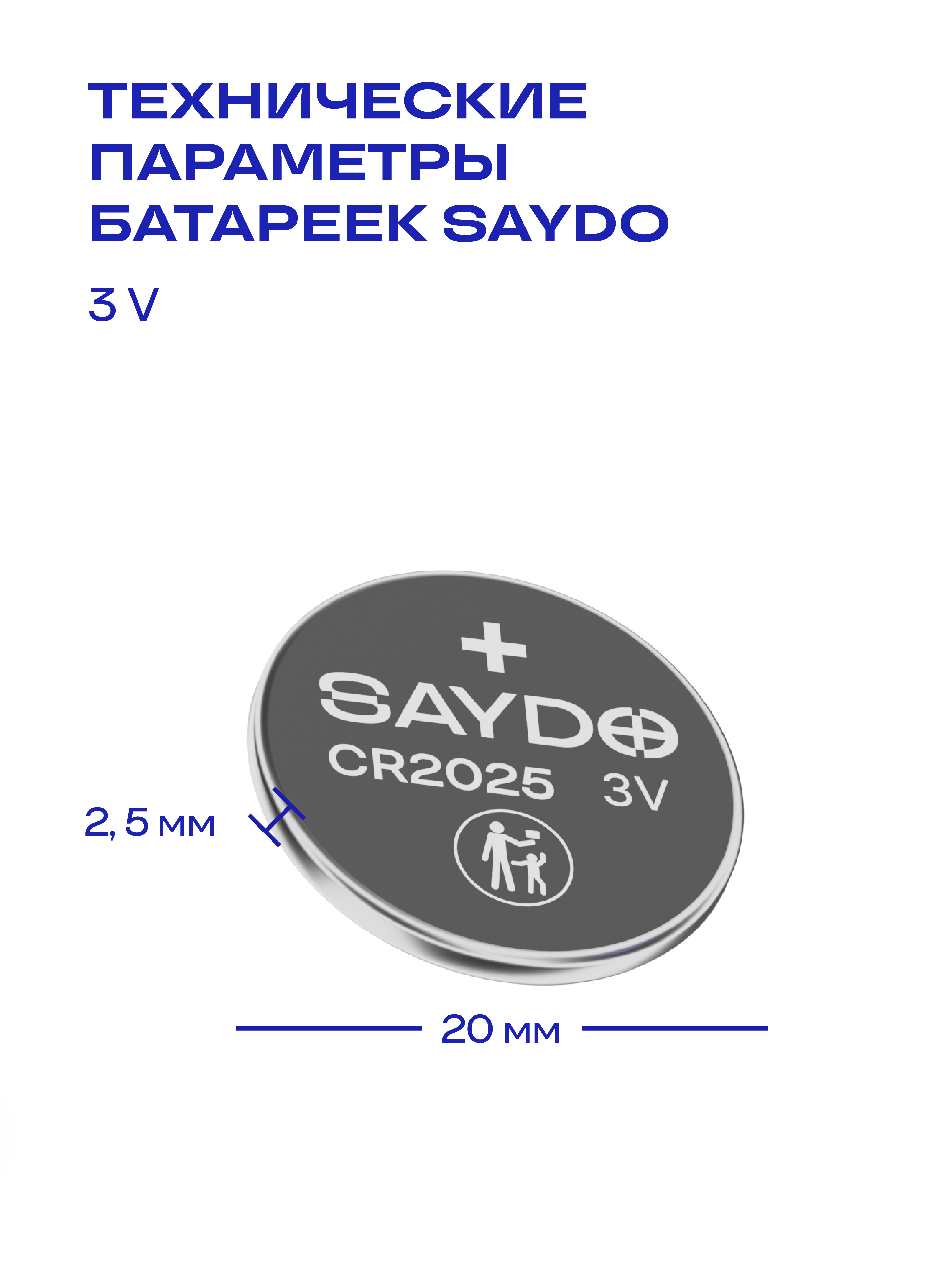 Батарейки литиевые SAYDO CR2025 - фото 6