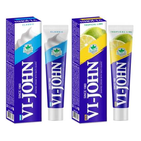 Крем для бритья VI-JOHN Тропический лайм 70 г и Классик 70 г