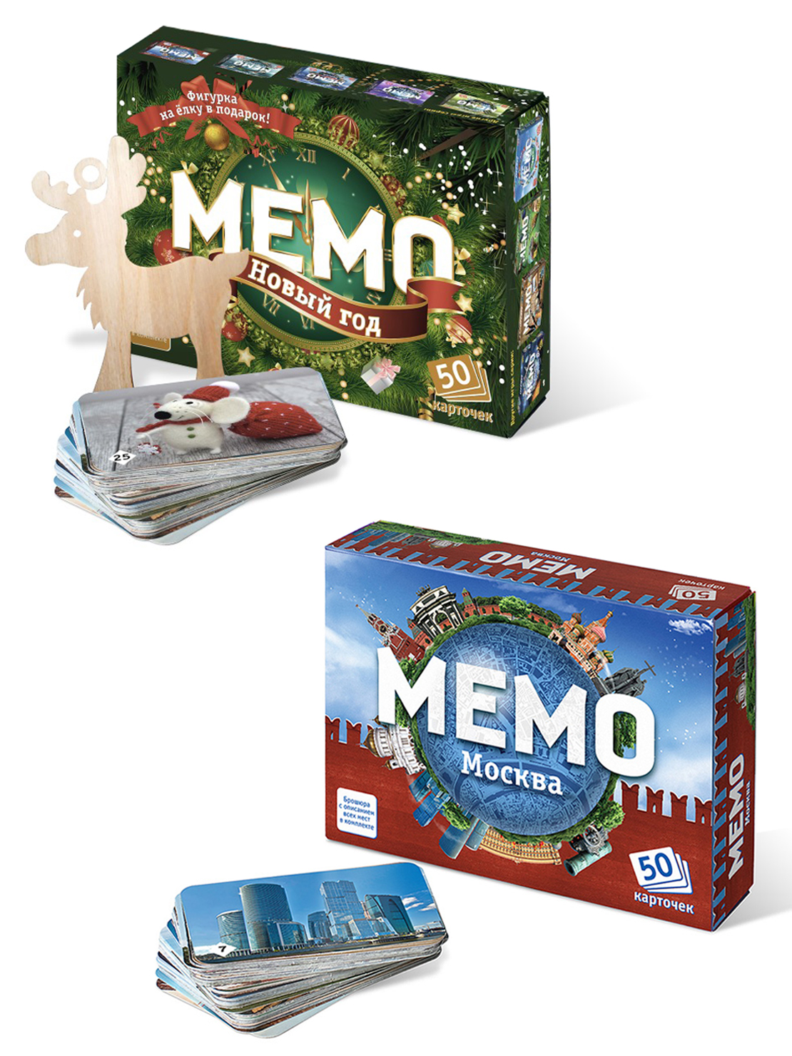 Настольная игра Нескучные игры Мемо Новый год + Москва - фото 1