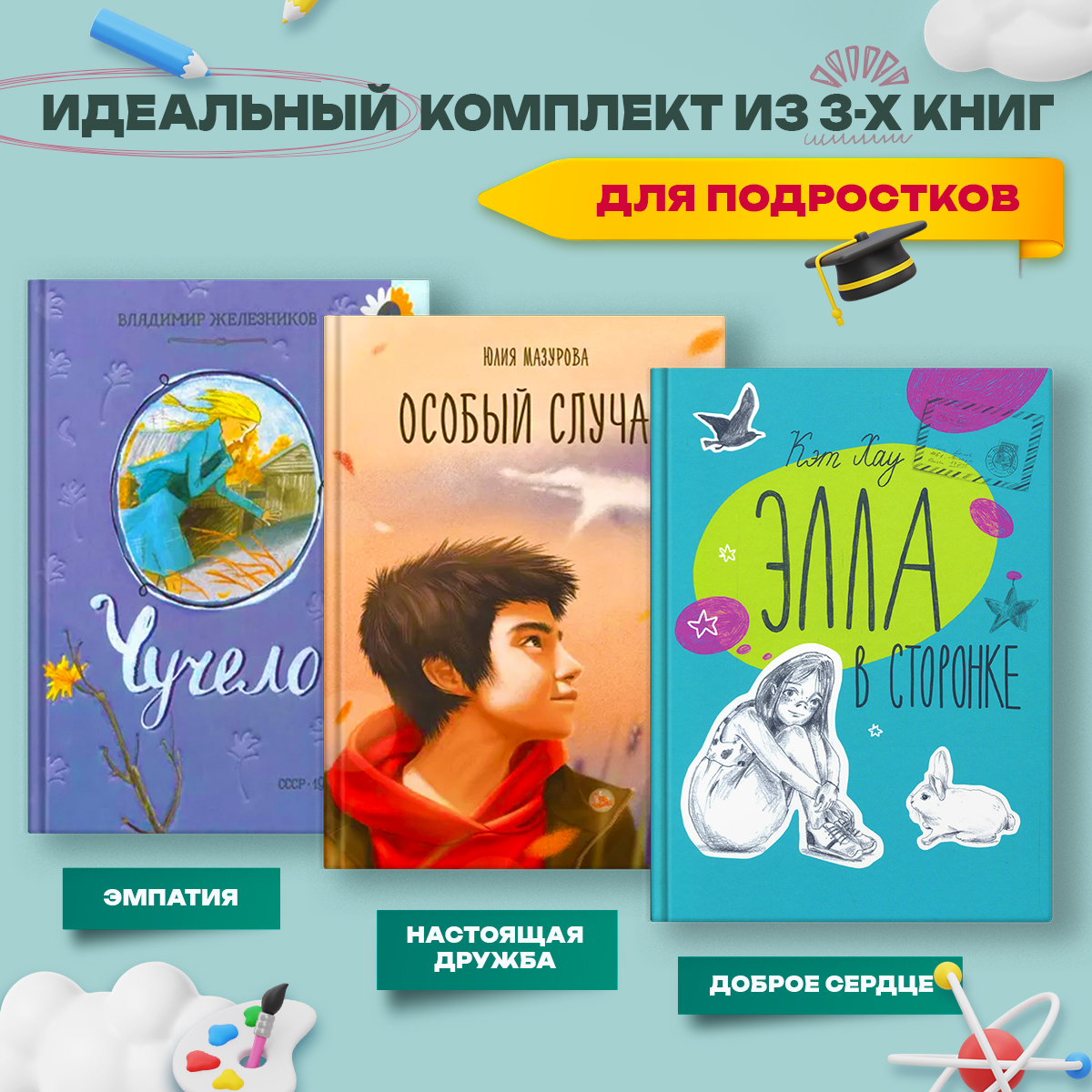 Комплект из 3-х книг Волчок Развитие эмпатии о буллинге - фото 1