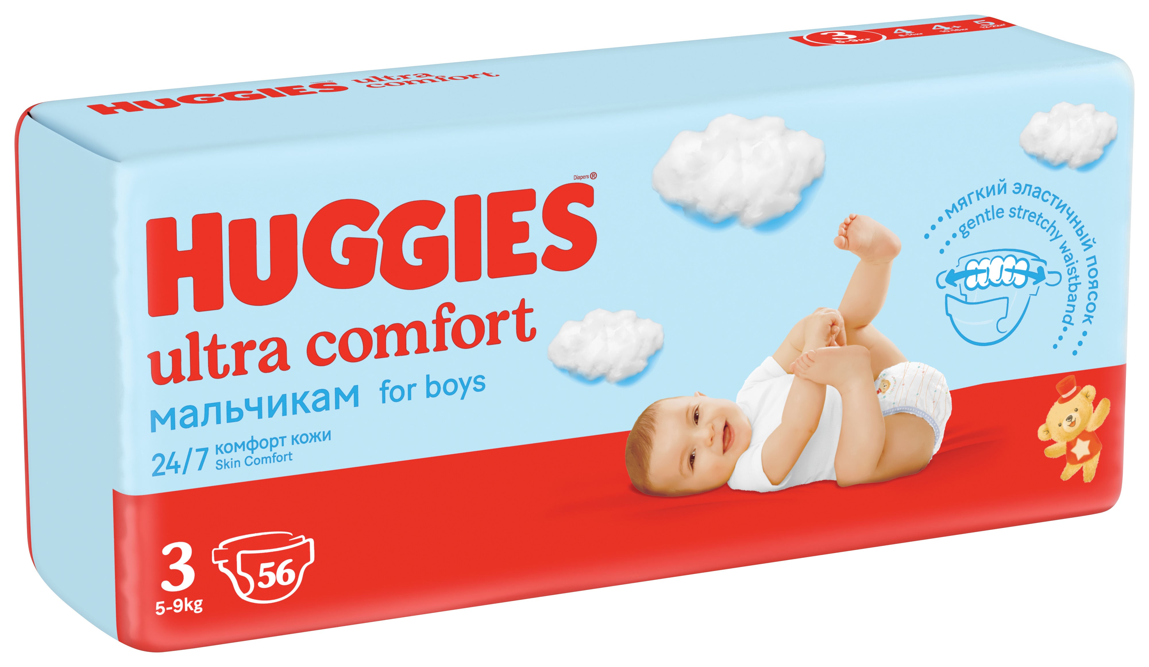 Подгузники Huggies Ultra Comfort для мальчиков 3 (5-9 кг) 56 шт. - фото 4