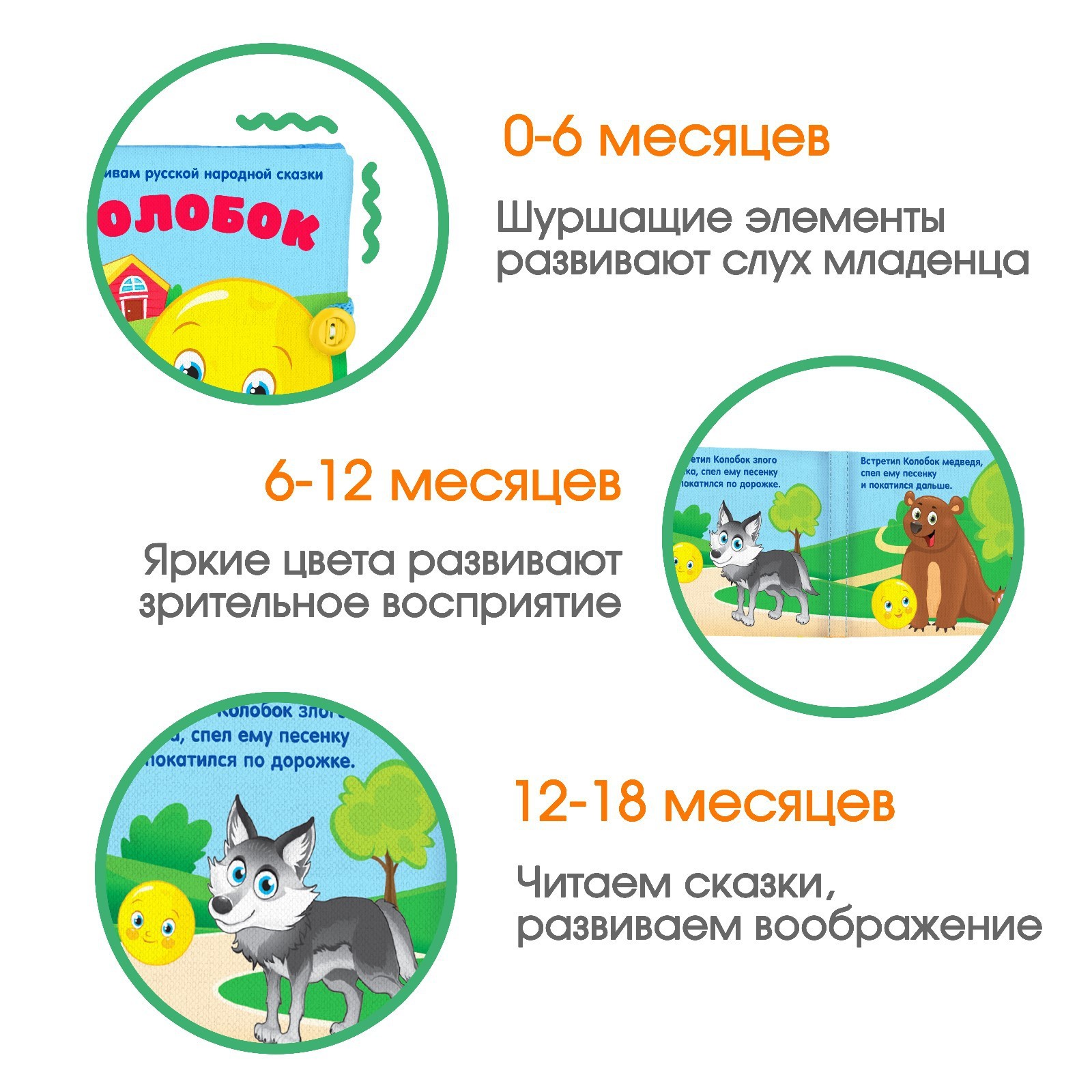 Игрушка Крошка Я книжка Колобок - фото 2