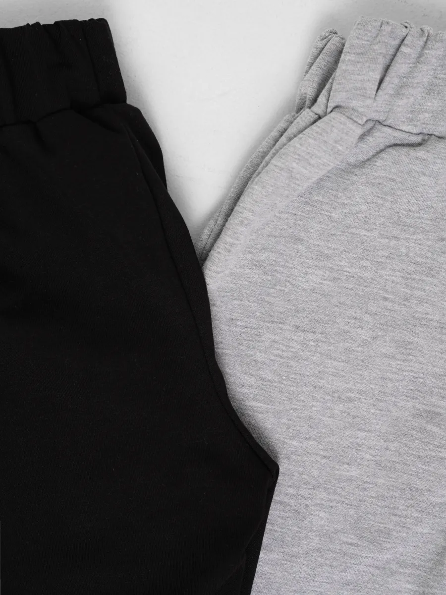 Брюки 2 шт Супер Пупс 2пр/штаны/черный/серый меланж - фото 22