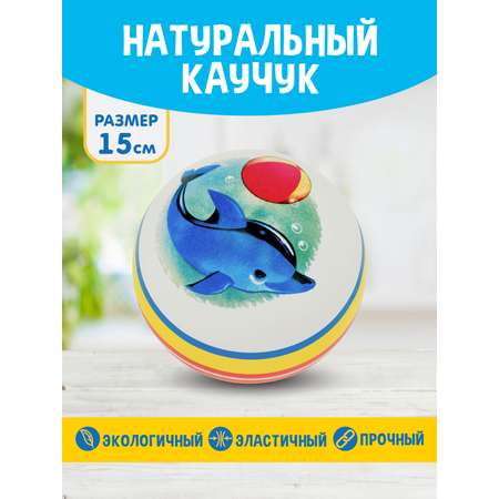 Мяч резиновый для малышей ЧАПАЕВ диаметр 150 мм «Дельфин»
