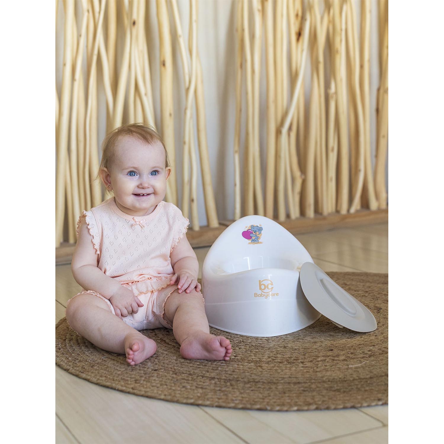Горшок детский BabyCare Teddy розовый-серый - фото 14