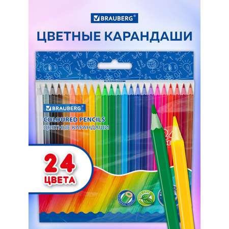 Карандаши цветные Brauberg 24 шт.