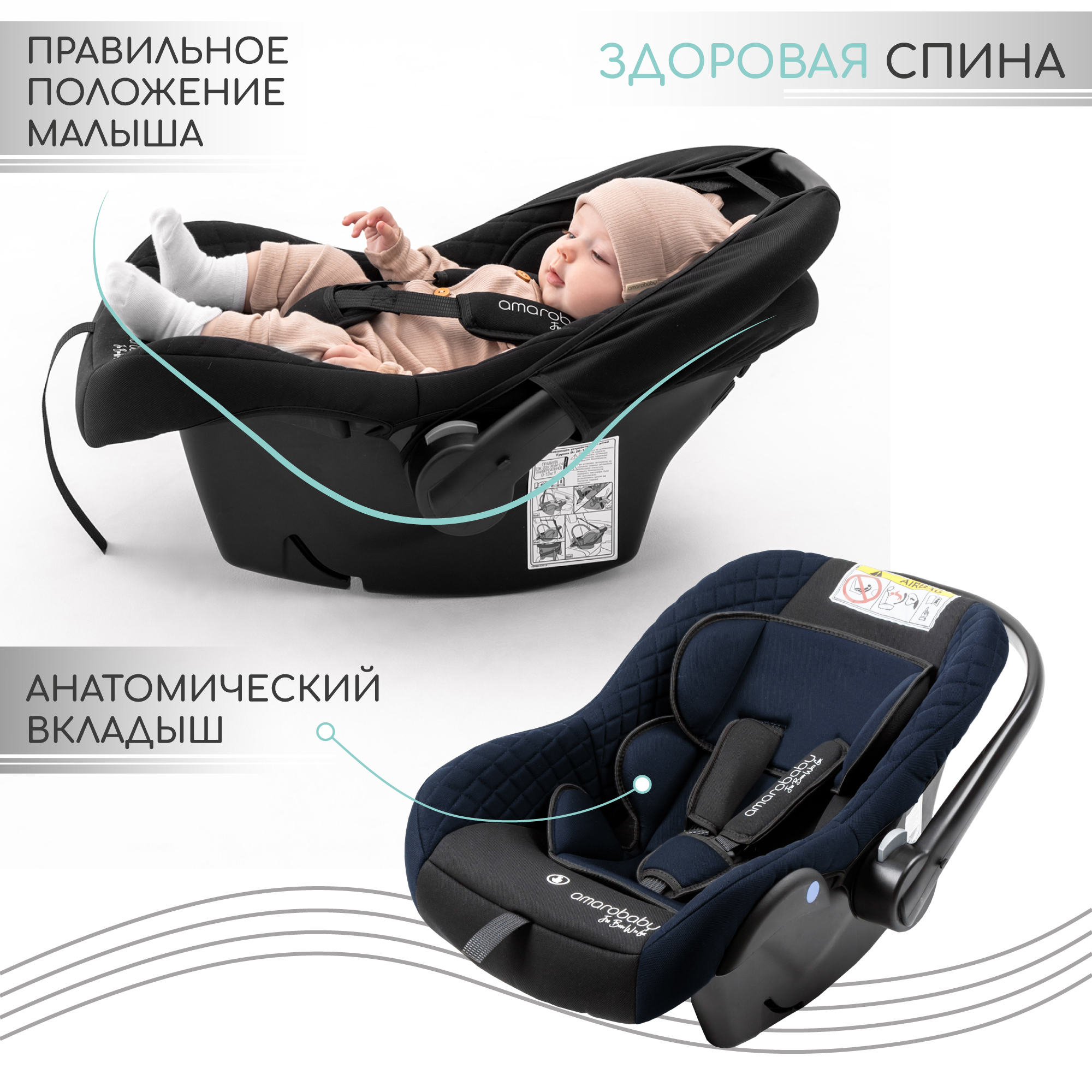 Автокресло Amarobaby Baby comfort 0 (0 -13 кг) - фото 3