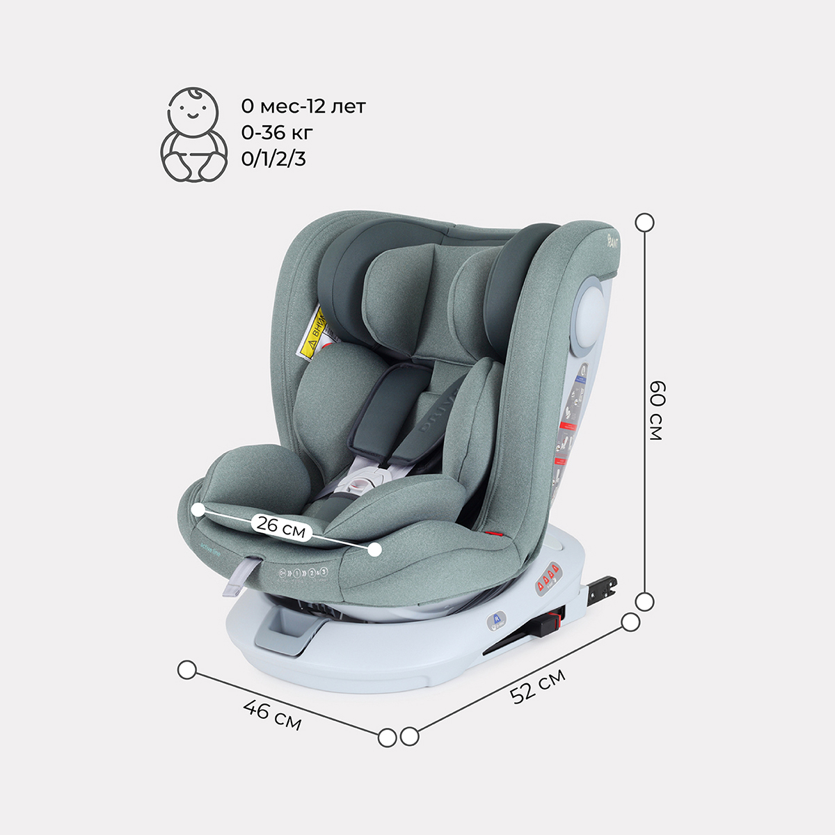 Автокресло Rant Drive Active Line Green Isofix 0+/1/2/3 (0-36 кг) - фото 1