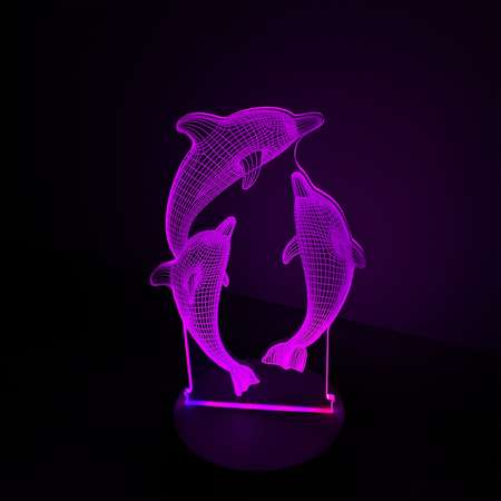 Светильник MINI-TOYS Стая дельфинов LED RGB