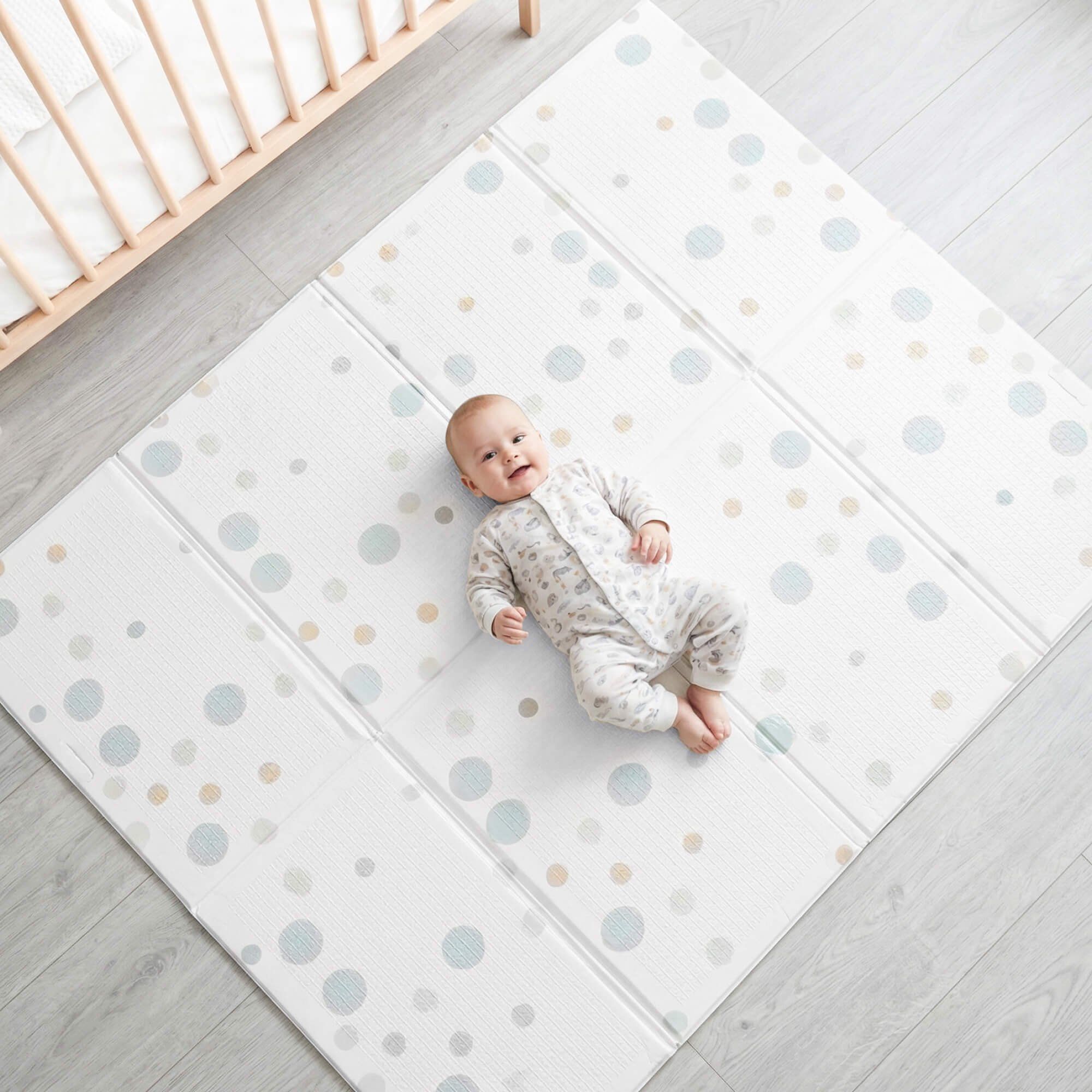 Детский складной коврик UNIX Kids Круги / Circles для ползания 120 x 150 см - фото 11