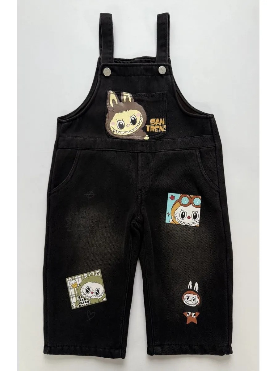 Полукомбинезон iUkoworld Полукомбинезон джинсовый детский на флисе - фото 1