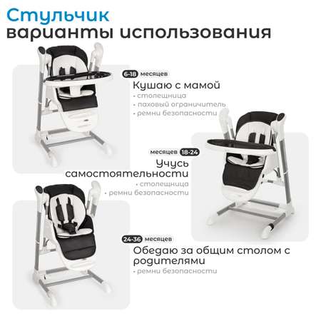 Стульчик для кормления Nuovita Unico lux Bianco трансформер