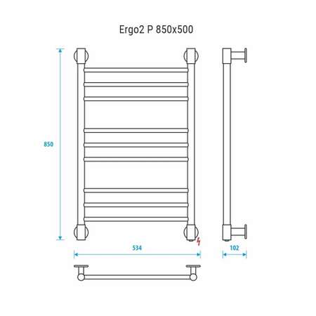 Полотенцесушитель электрический Energy Ergo2 P