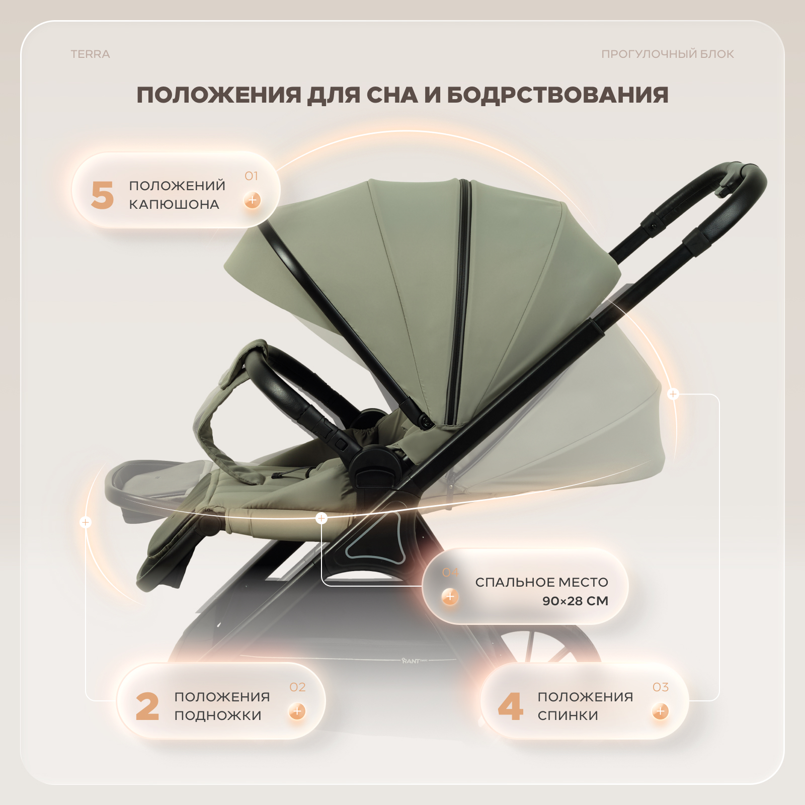 Коляска 2в1 Rant Basic Terra 2в1 зеленый - фото 10