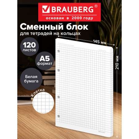 Сменный блок Brauberg клетка 120 лист.