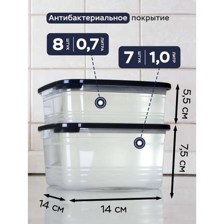 Набор контейнеров АНГОРА для еды и хранения 700 мл, 1000 мл