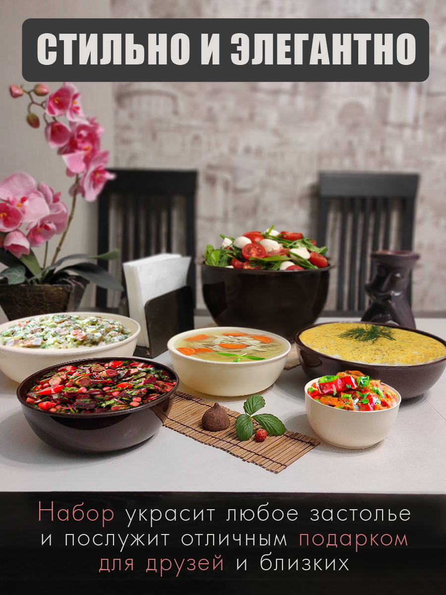 Набор мисок-контейнеров Solaris 6 шт с герметичными крышками - фото 4