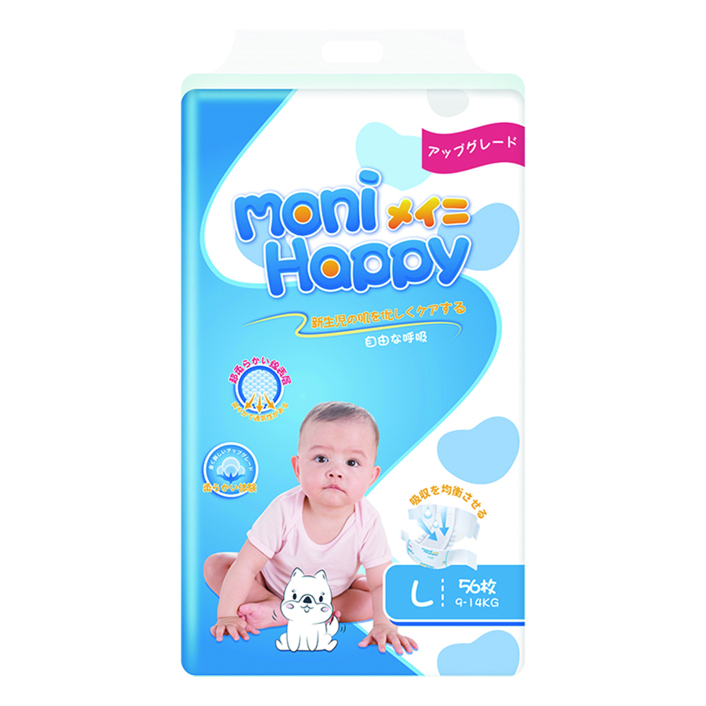 Подгузники Moni Happy ультратонкие L (9-14кг) 56 шт. - фото 1