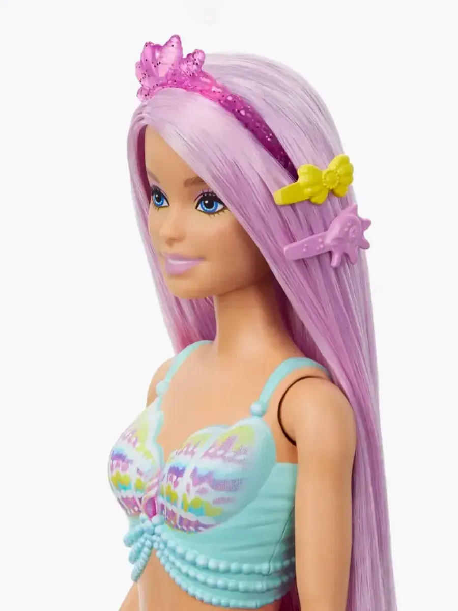 Кукла модельная Barbie Русалка с сиреневыми волосами высота 29 см HRR00 - фото 5