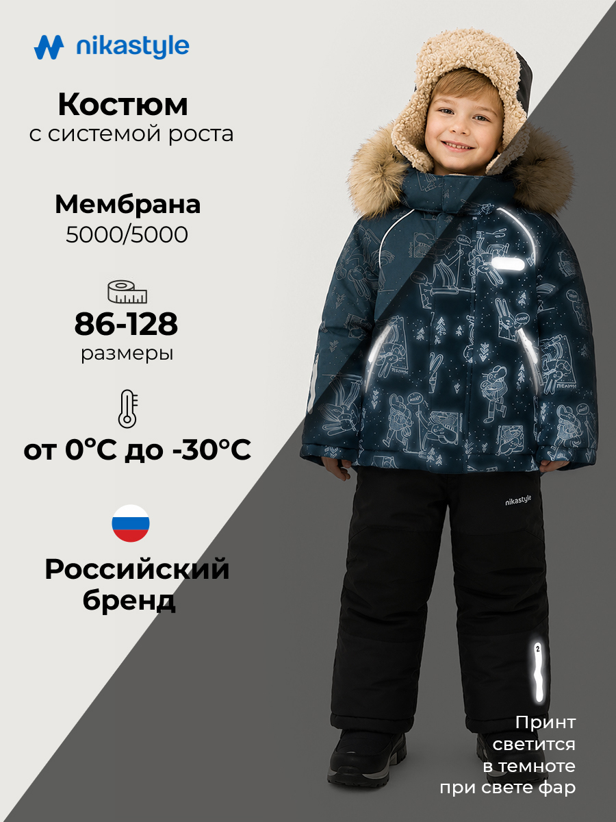 Костюм NIKASTYLE 7з1126 океан/черный - фото 2