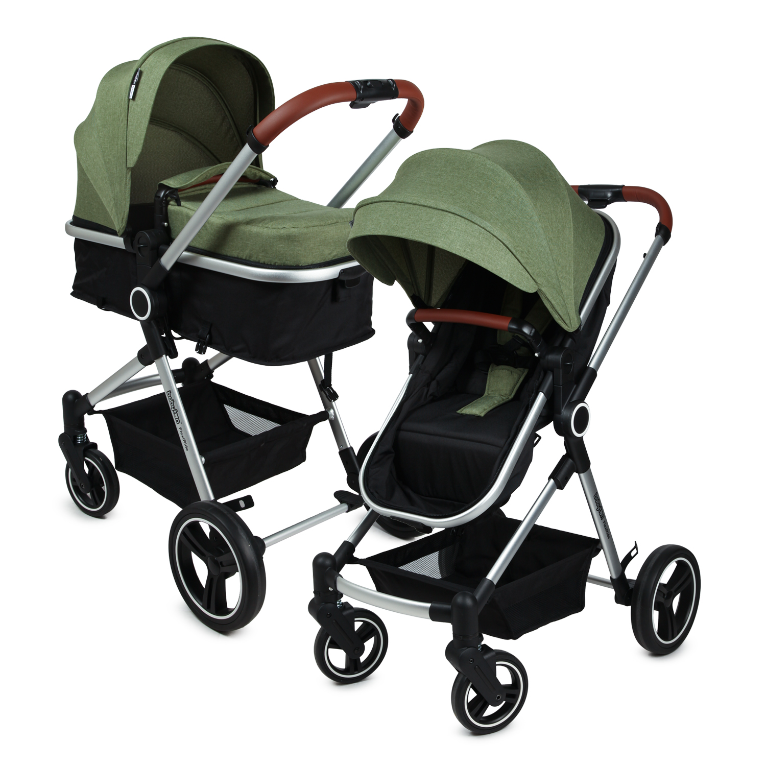 Коляска 3в1 Babyton Flexi Ride Black-Green - фото 13