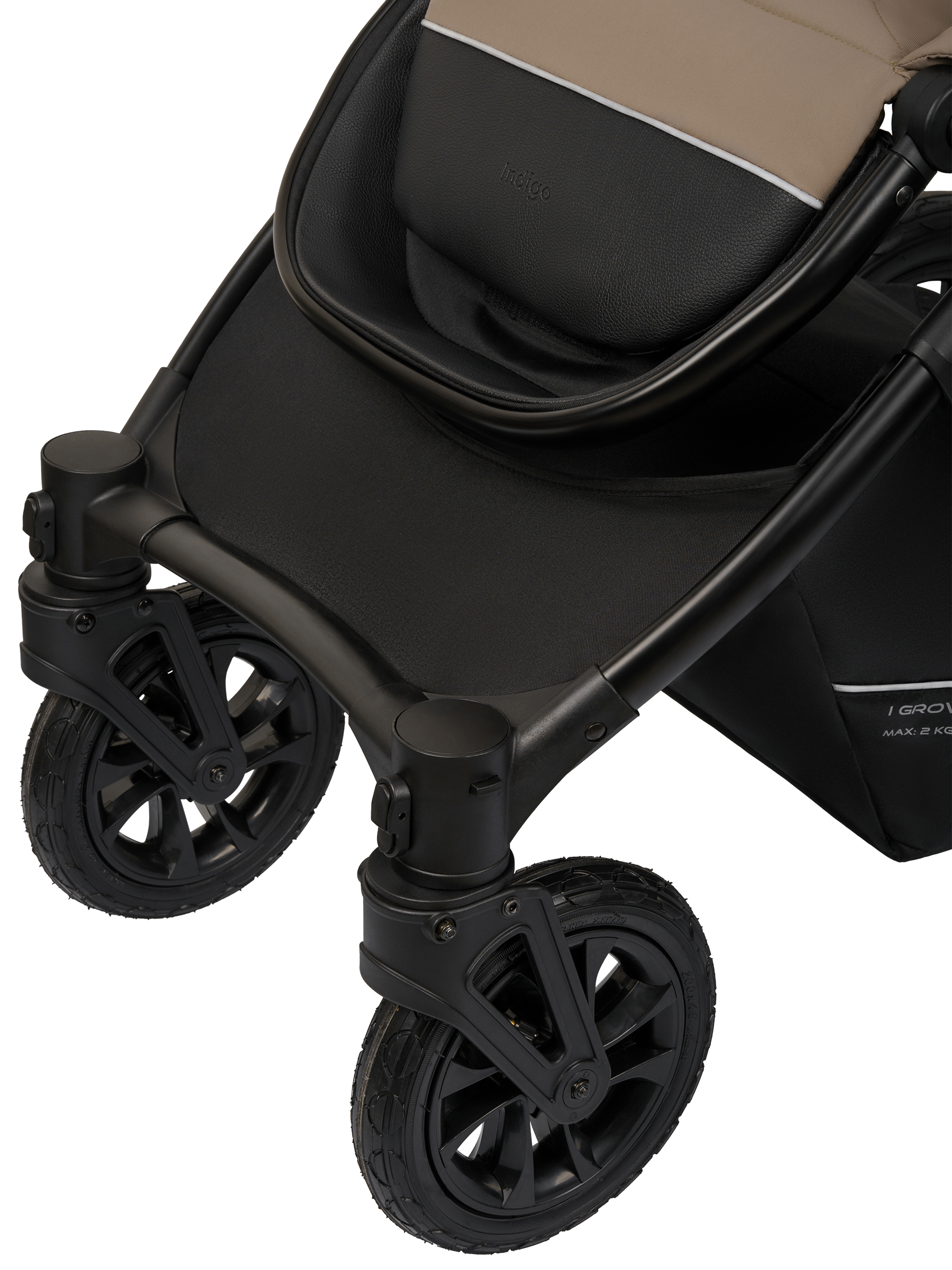 Коляска 2в1 Indigo Coin темно-бежевый - фото 23