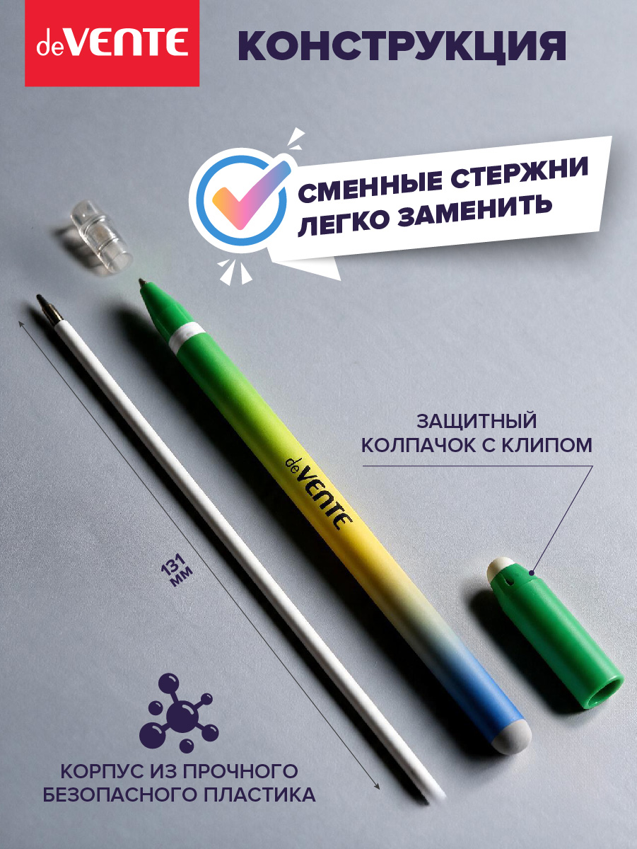 Ручка гелевая deVENTE 3 шт. - фото 4