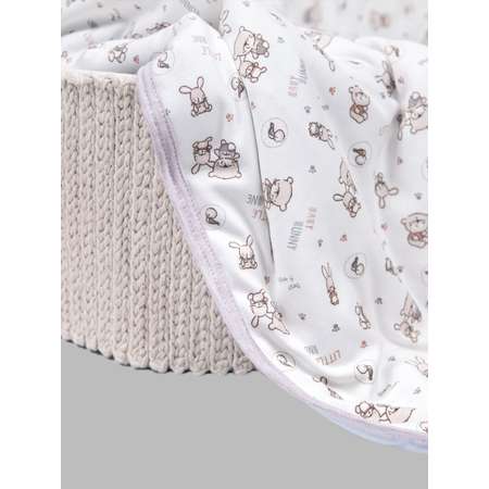 Одеяло трикотажное Daisy 75х90см. Зайчики экрю