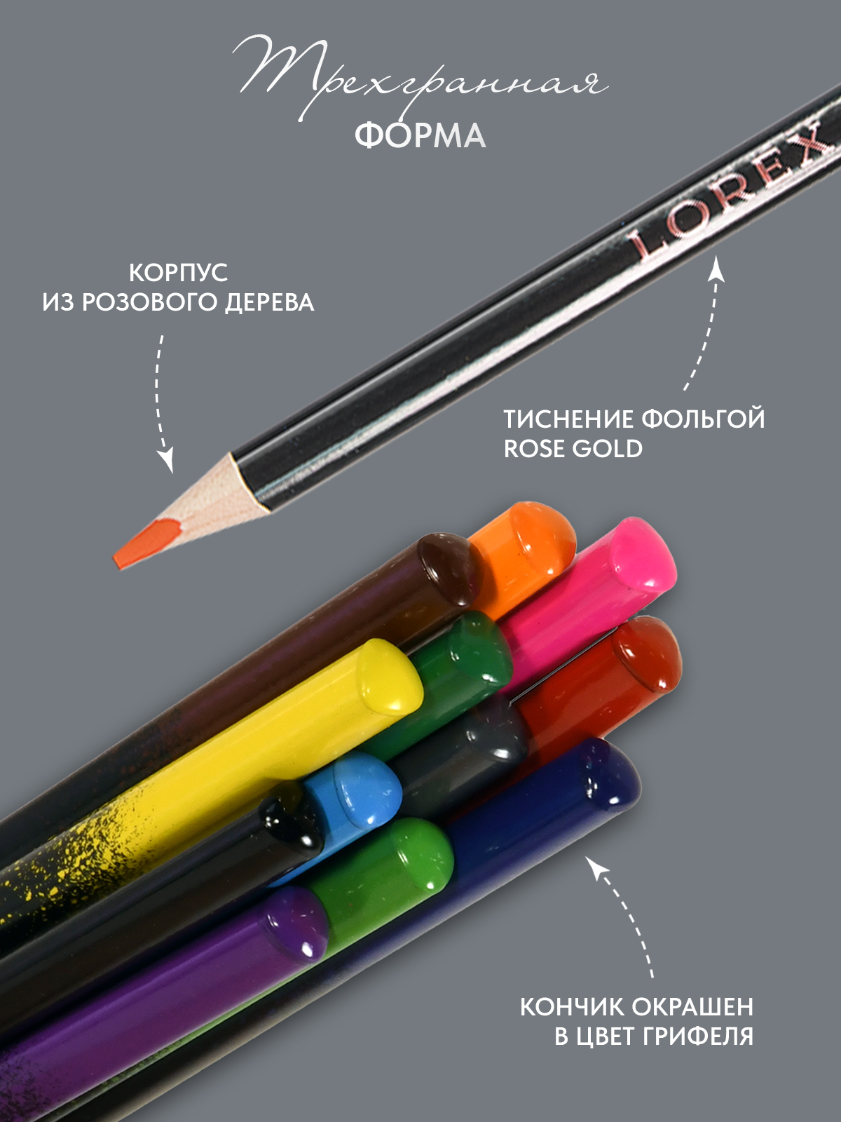 Карандаши цветные Lorex Stationery 24 шт. - фото 5