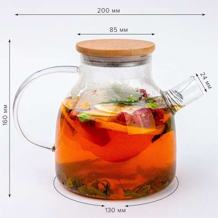 Чайник Good Sale с бамбуковой крышкой 1200 мл
