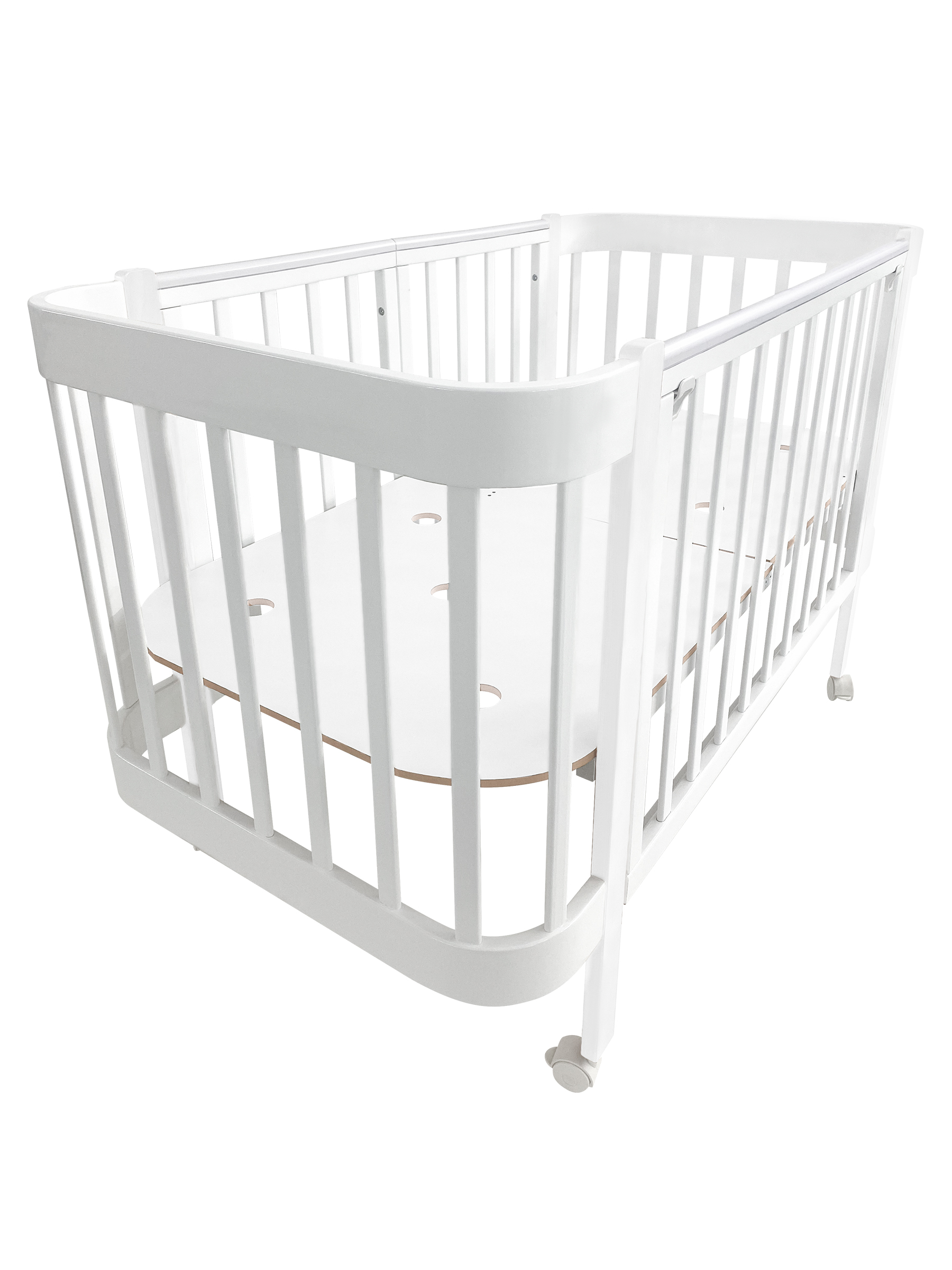 Детская кроватка Ingo Italiano Baby IN-06 4 в 1 белый, белый, продольный маятник - фото 2