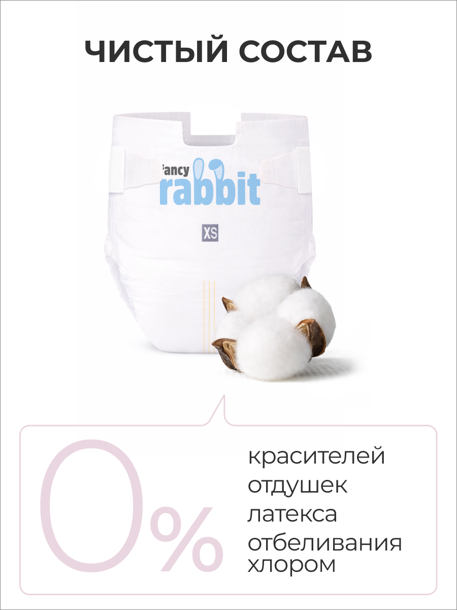 Подгузники Fancy Rabbit 0 (0-5 кг) 32 шт. - фото 8