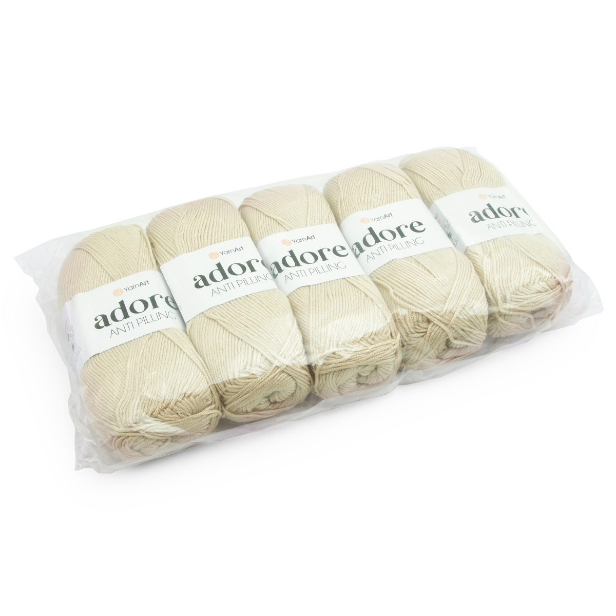 Пряжа для вязания YarnArt Adore 100 гр 280 м акрил с эффектом анти-пиллинга 5 мотков 335 бежевый - фото 7