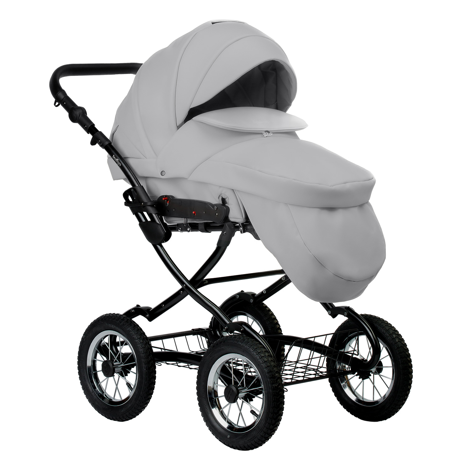 Коляска 2в1 Indigo Barbara Eco 04 кожа серый - фото 4