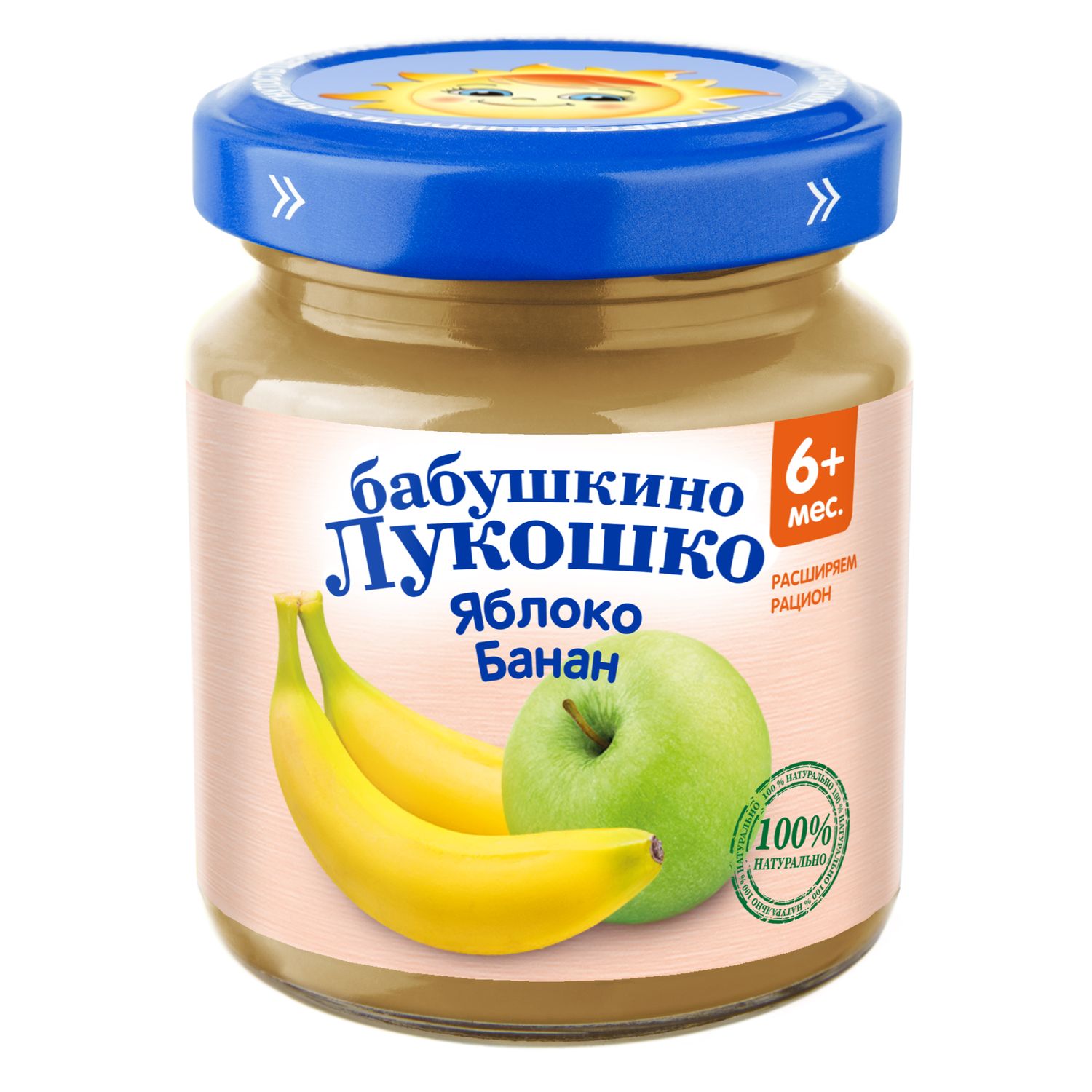 Пюре Бабушкино лукошко Яблоко-банан с 6 мес 100 г - фото 1