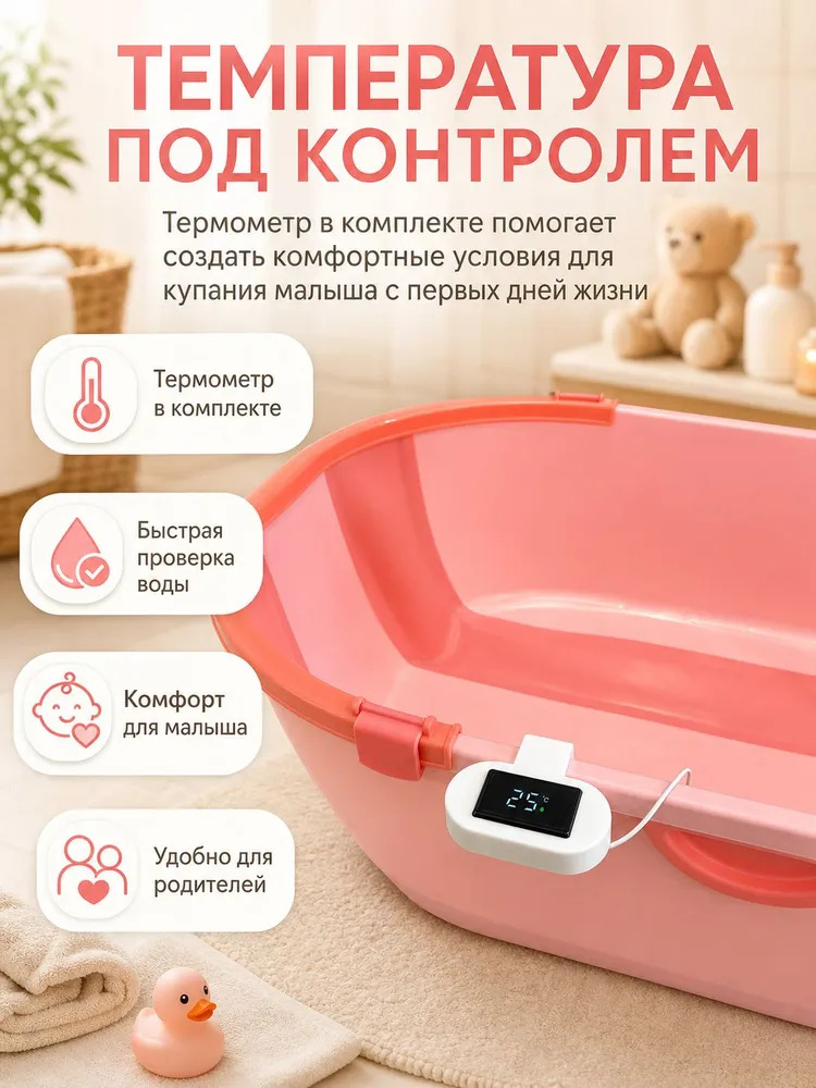 Ванночка NORVE складная розовый - фото 4