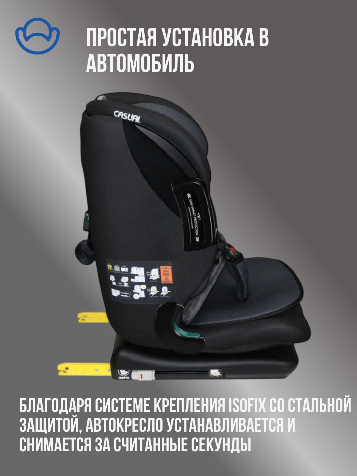 Автокресло Casual Blue Isofix 1/2/3 (9-36 кг) - фото 6