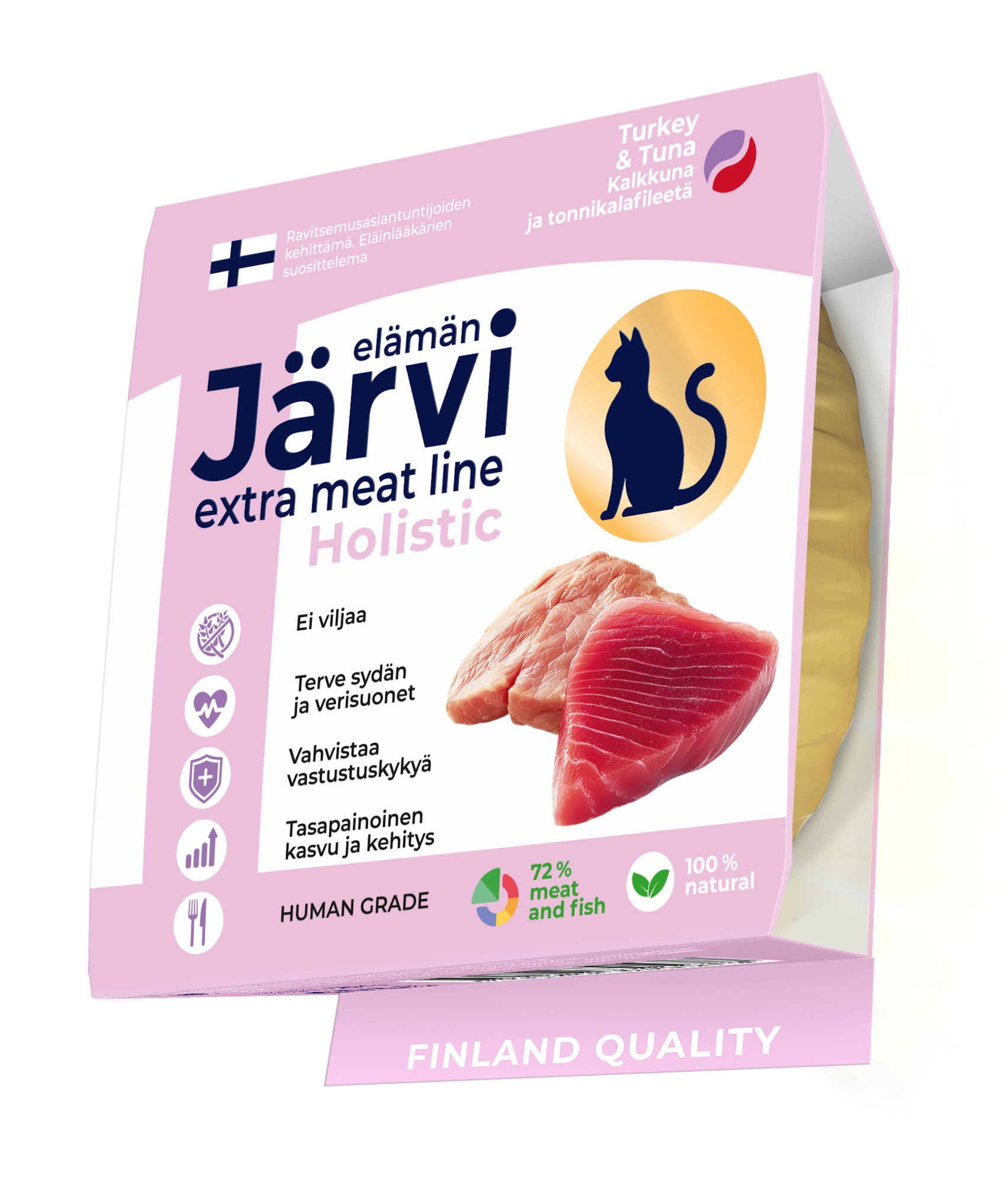 Корм для кошек и котят Jarvi Extra meat line мясные волокна из индейки и тунца в желе 50г - фото 1