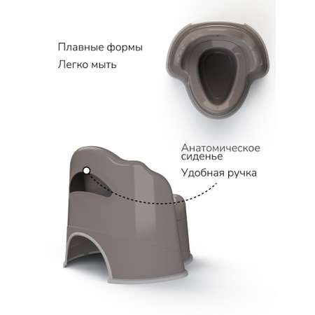 Горшок детский с крышкой Amarobaby Ergonomic серый